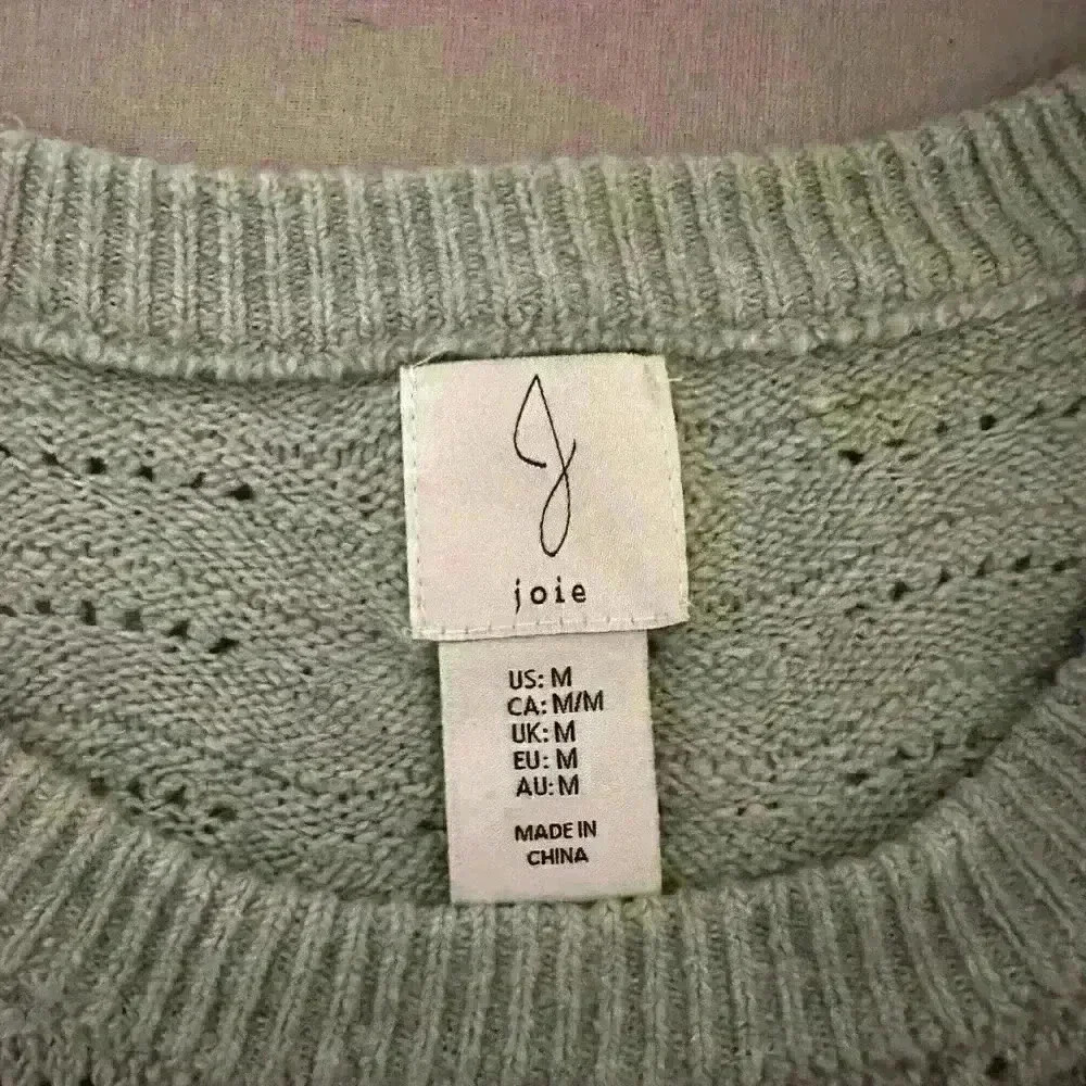 Joie Knit Sage Green Sweater 3/4 Sleeve Size Medium - Picture 5 of 6